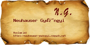 Neuhauser Gyöngyi névjegykártya